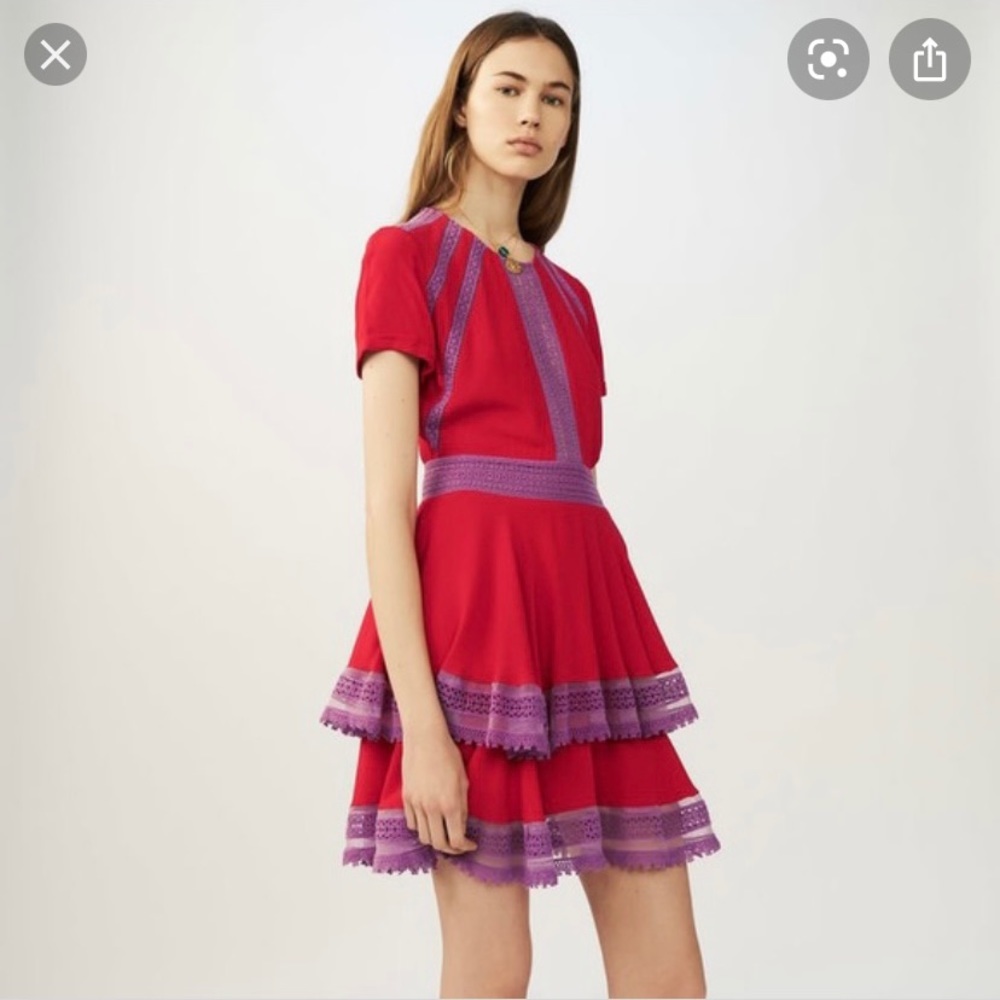 Lace tiered Maje Dress